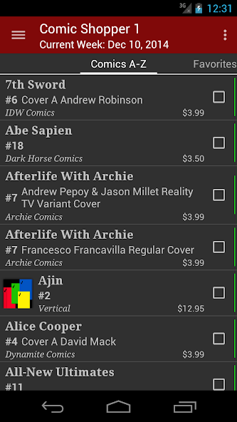 Comic Shopper 1 Application Screenshots