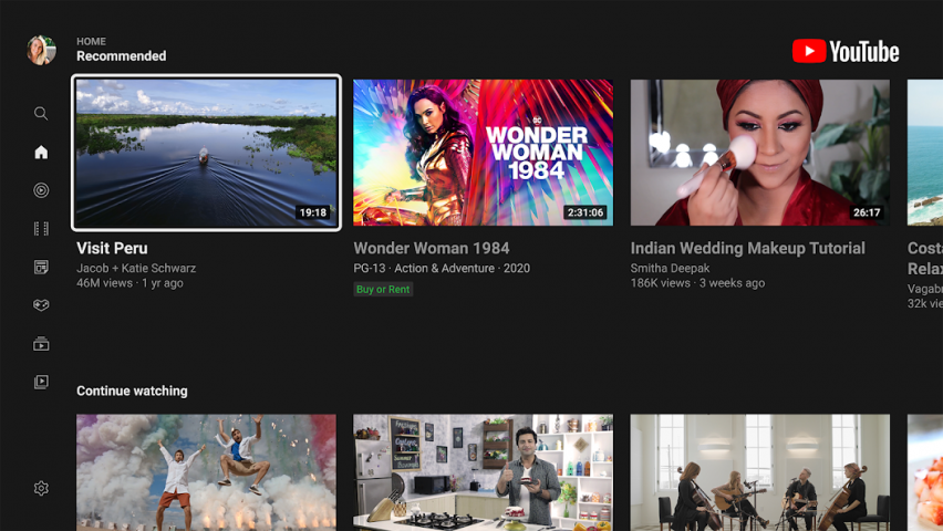 YouTube Application Screenshots