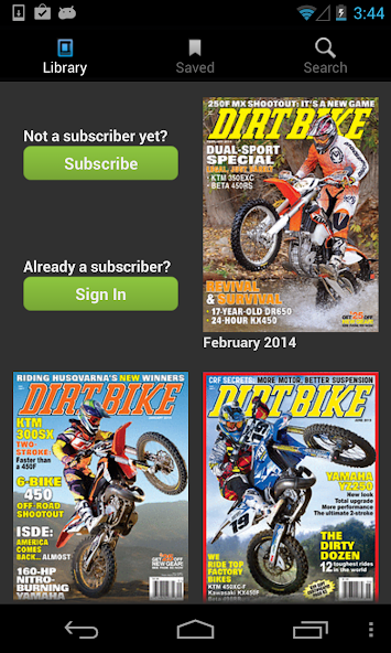 DIRT BIKE MAGAZINE Application Screenshots DIRT BIKE MAGAZINE Application Screenshots