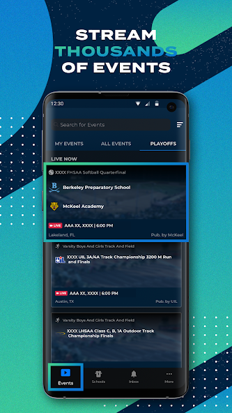 NFHS Network Application Screenshots