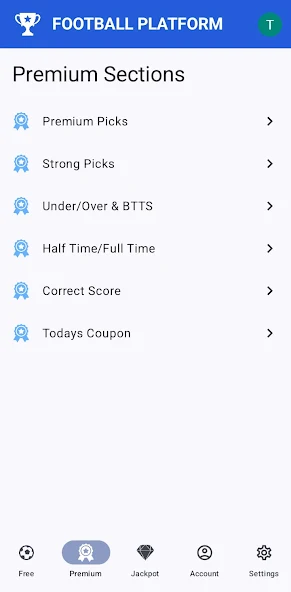 FOOTBALL PREDICTIONS Application Screenshots