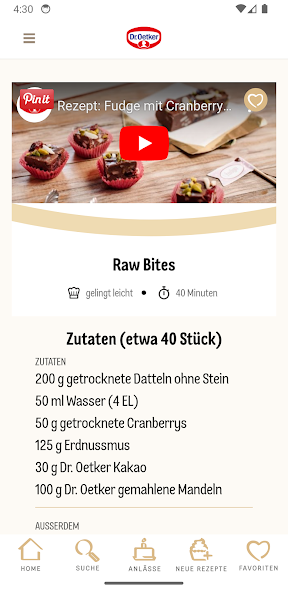 Dr. Oetker Rezeptideen Application Screenshots Dr. Oetker Rezeptideen Application Screenshots