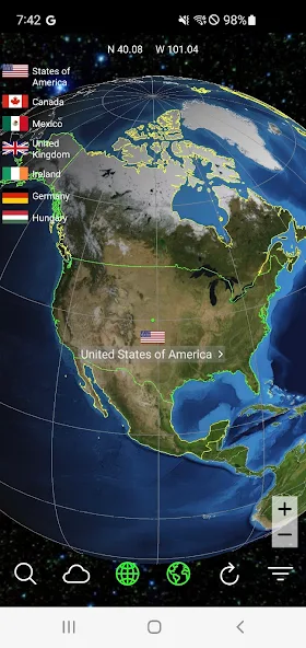 Earth 3D Application Screenshots