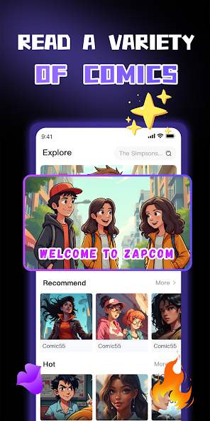 ZapCom: comic & manga Application Screenshots