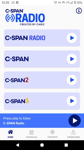 C-SPAN Radio Application Screenshots