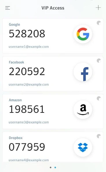 VIP Access Application Screenshots VIP Access Application Screenshots
