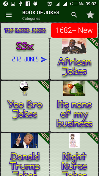 Book Of Jokes Application Screenshots