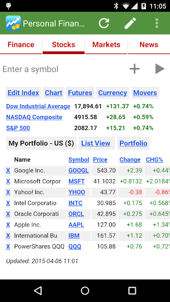 Personal Finance Application Screenshots