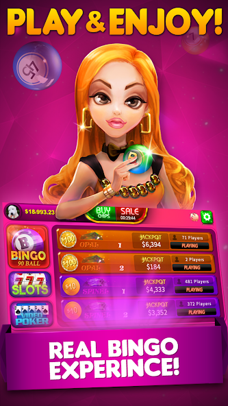 Bingo 90 Live + Slots & Poker Application Screenshots