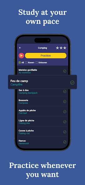 Learn French Application Screenshots