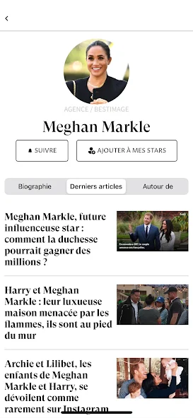 Gala l'actualité stars et people Application Screenshots Gala l'actualité stars et people Application Screenshots