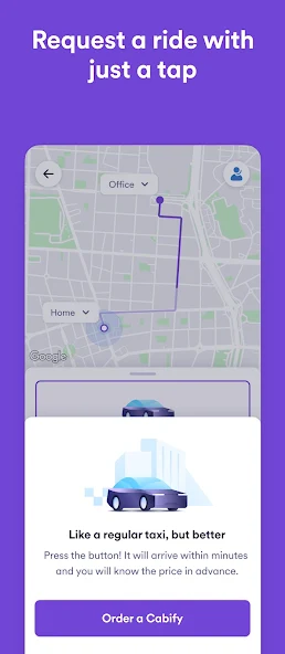 Cabify Application Screenshots