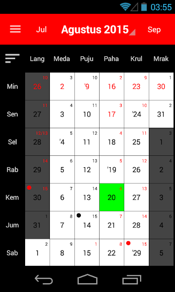 Kalender Bali Application Screenshots
