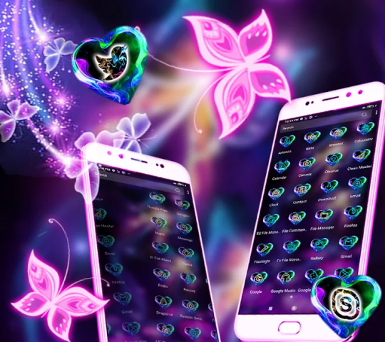 Neon ButterFly Launcher Theme Application Screenshots