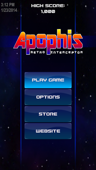 Apophis Retro Interceptor Application Screenshots