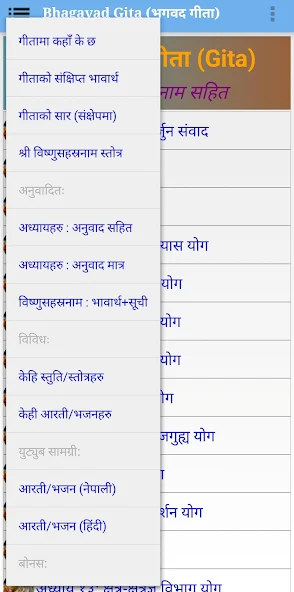 भगवद गीता(Gita)+विष्णुसहस्रनाम Application Screenshots