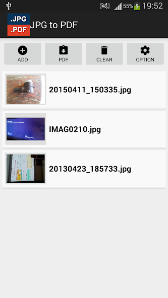 JPG to PDF Converter Application Screenshots