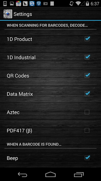 Barcode Scanner Pro Application Screenshots