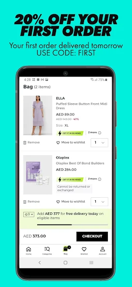 Namshi Online Fashion Shopping Application Screenshots