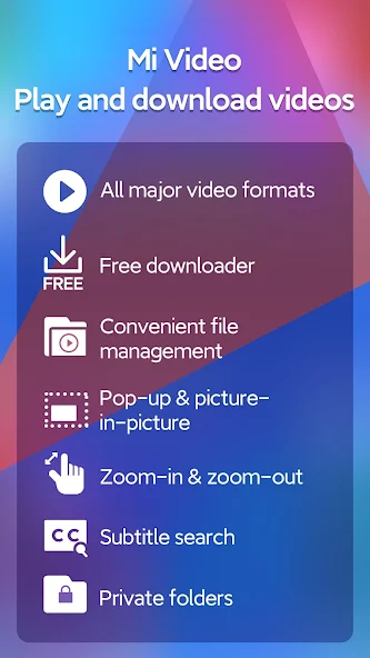 Mi Video Application Screenshots