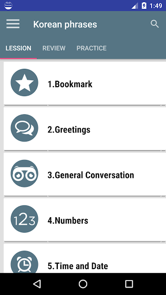 daily Korean phrases - learn Korean language Application Screenshots