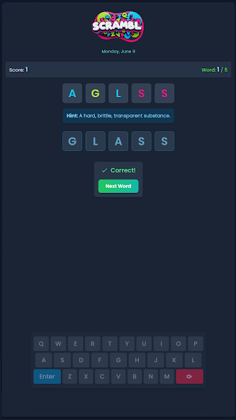 Scrambl Application Screenshots Scrambl Application Screenshots