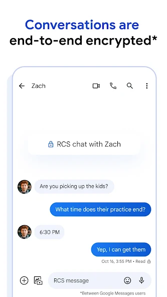 Messages Application Screenshots