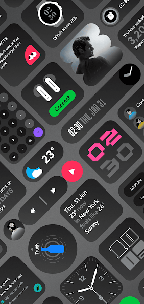 DarkGlass Widgets Application Screenshots