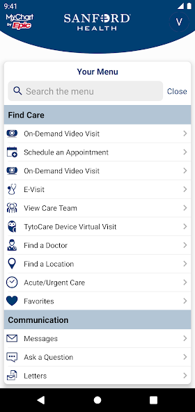 Sanford Application Screenshots