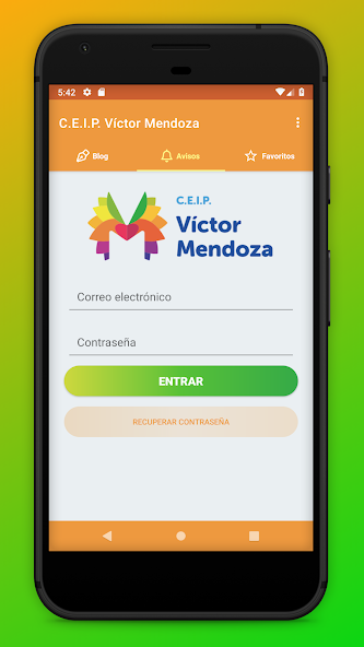 CEIP Víctor Mendoza Application Screenshots