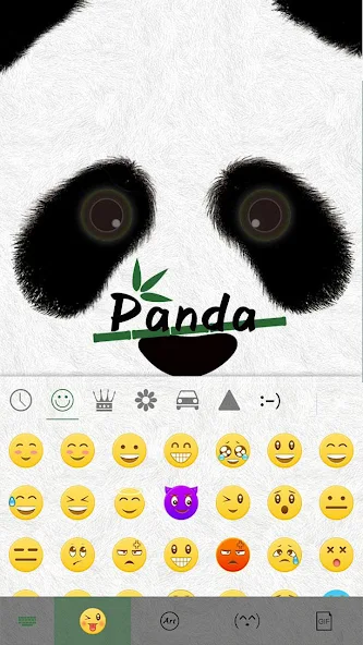 Cute Panda Keyboard Theme Application Screenshots