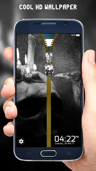 Skull Zipper Lock Screen Application Screenshots Skull Zipper Lock Screen Application Screenshots