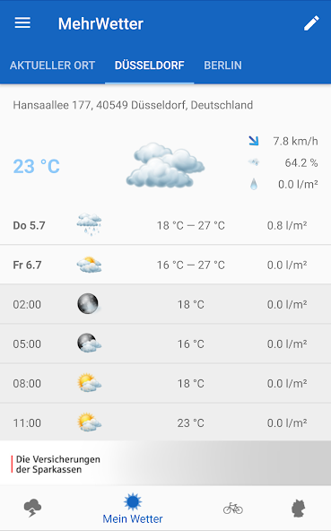 MehrWetter Application Screenshots