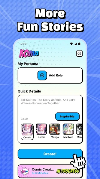 Koma - AI Manga & AI Comics Application Screenshots