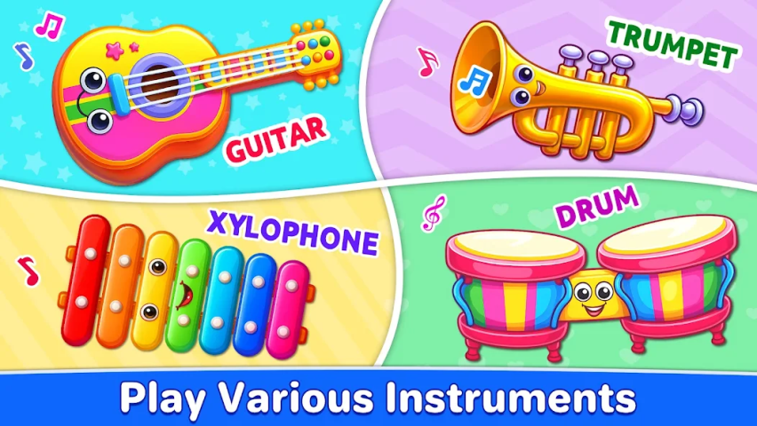Kids Music: Piano, Xylo, Drums Application Screenshots