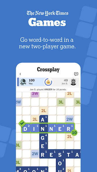 NYT Crossplay: Play and Spell Application Screenshots