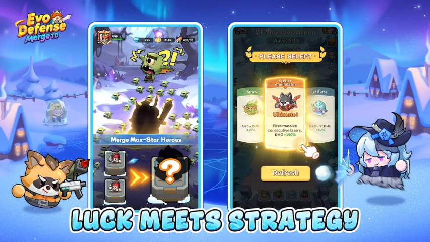 Evo Defense: Merge TD Application Screenshots