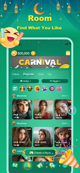 Gemgala - Party & Chat & Games Application Screenshots