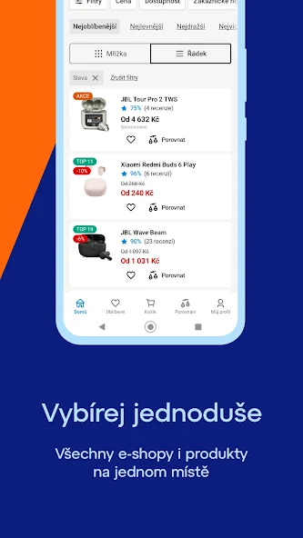 Heureka Application Screenshots Heureka Application Screenshots