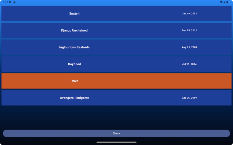 Chronology Application Screenshots
