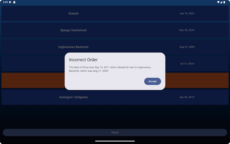 Chronology Application Screenshots