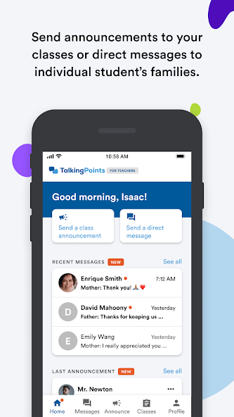 TEACHERS | TalkingPoints Application Screenshots