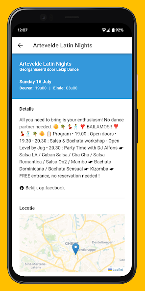Salsa Lovers Agenda Application Screenshots Salsa Lovers Agenda Application Screenshots