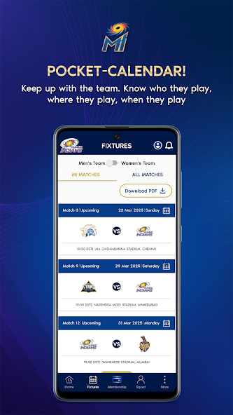 Mumbai Indians Application Screenshots