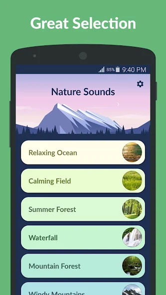 Nature Sounds Application Screenshots Nature Sounds Application Screenshots