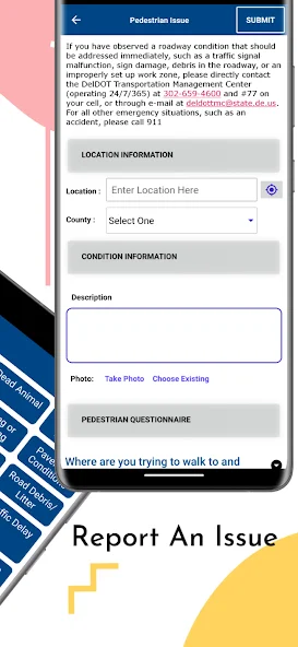 DelDOT Application Screenshots DelDOT Application Screenshots