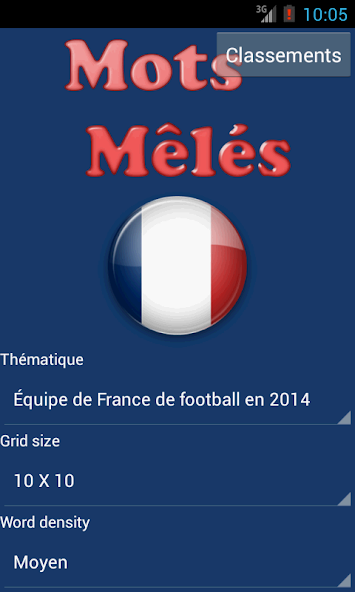 Mots Mêlés en Français Application Screenshots