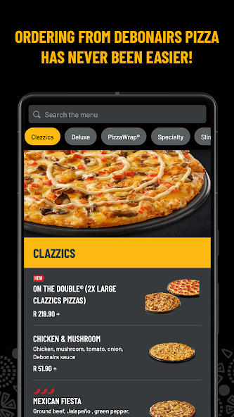 Debonairs Pizza Application Screenshots
