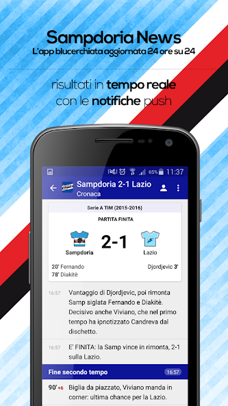Sampdoria News Application Screenshots