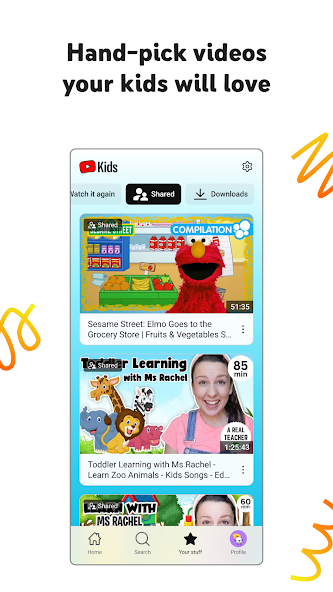 YouTube Kids Application Screenshots